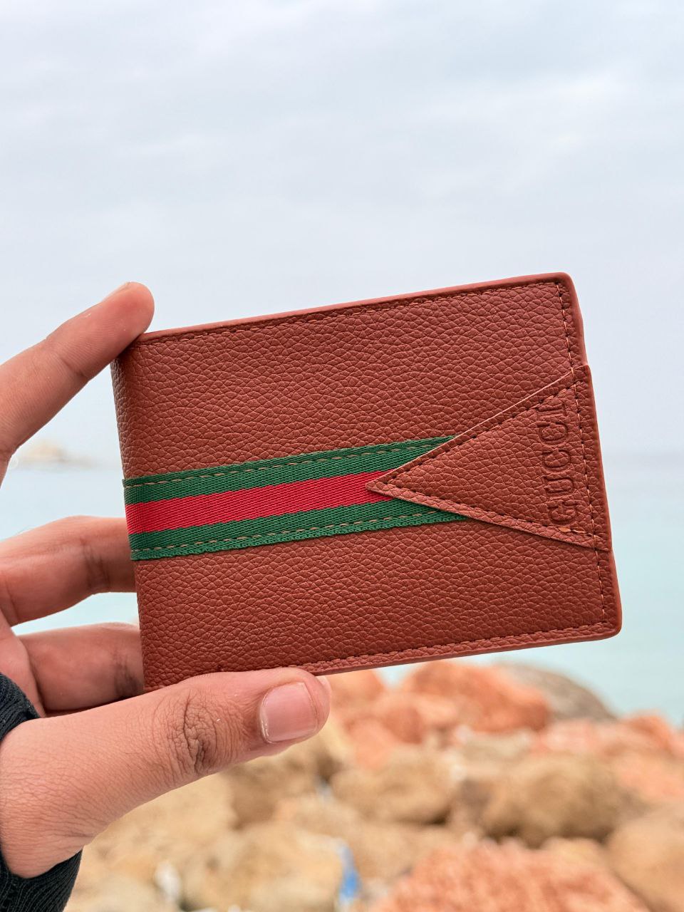 Gucci Web Stripe Leather Wallet