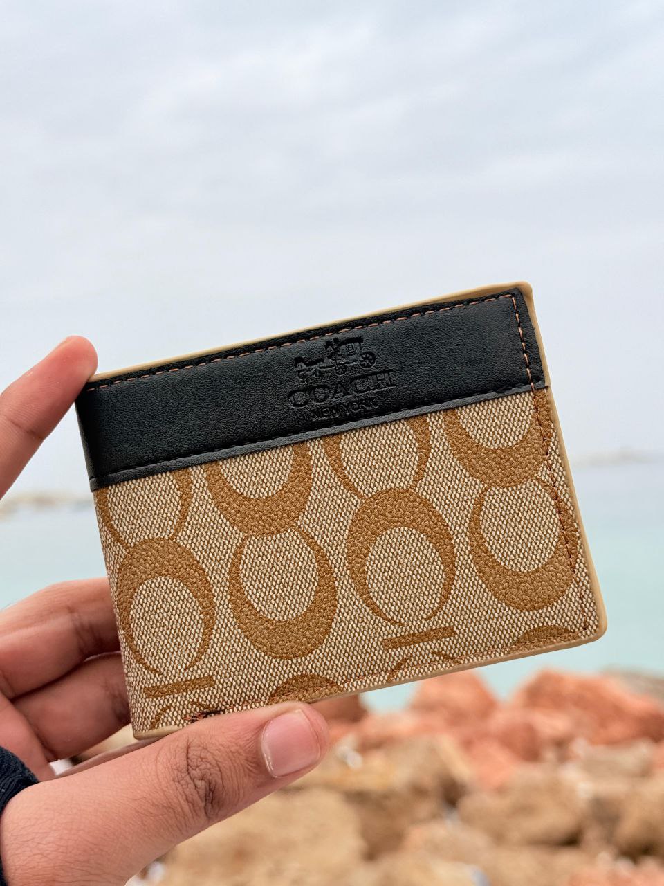 Coach Signature Canvas Card Wallet