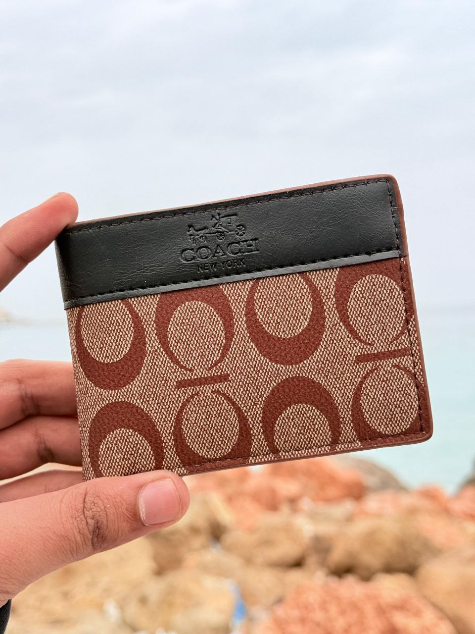 Coach Signature Canvas Card Wallet