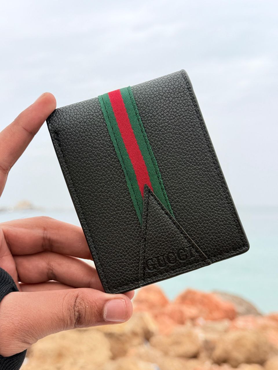 Gucci Web Stripe Leather Wallet