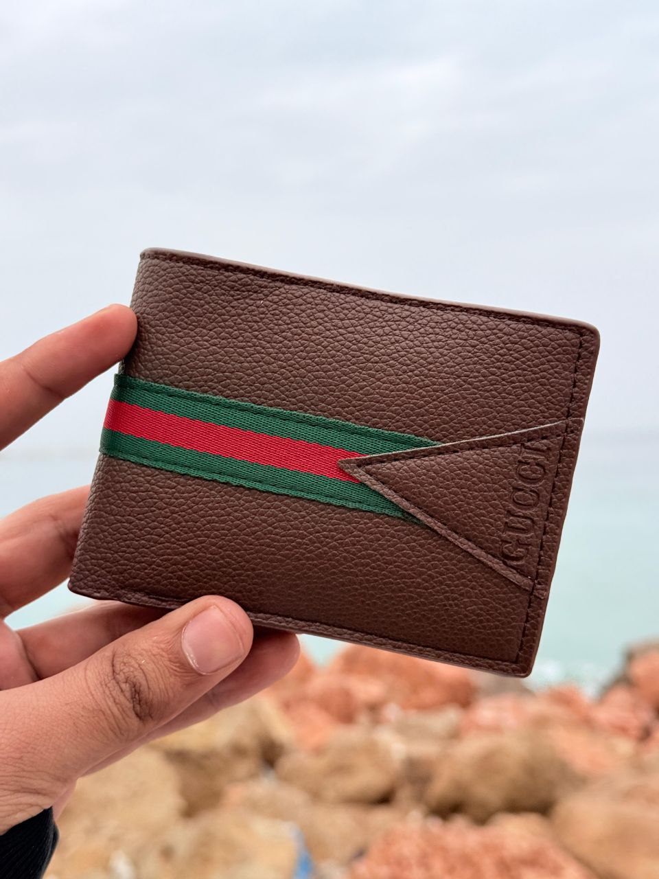 Gucci Web Stripe Leather Wallet